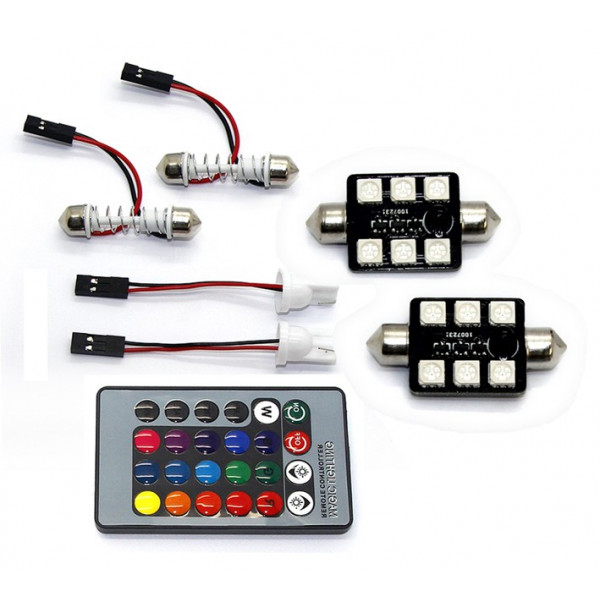 LED Positionsljus Spollampa - Festoon 36mm RGB med Fjärrkontroll LED Positionsljus Spollampa - Festoon 36mm RGB med Fjärrkontroll