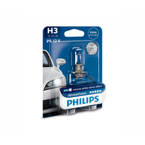 Philips WhiteVision Xenon Effect strålkastarlampor H3 Philips WhiteVision Xenon Effect strålkastarlampor H3