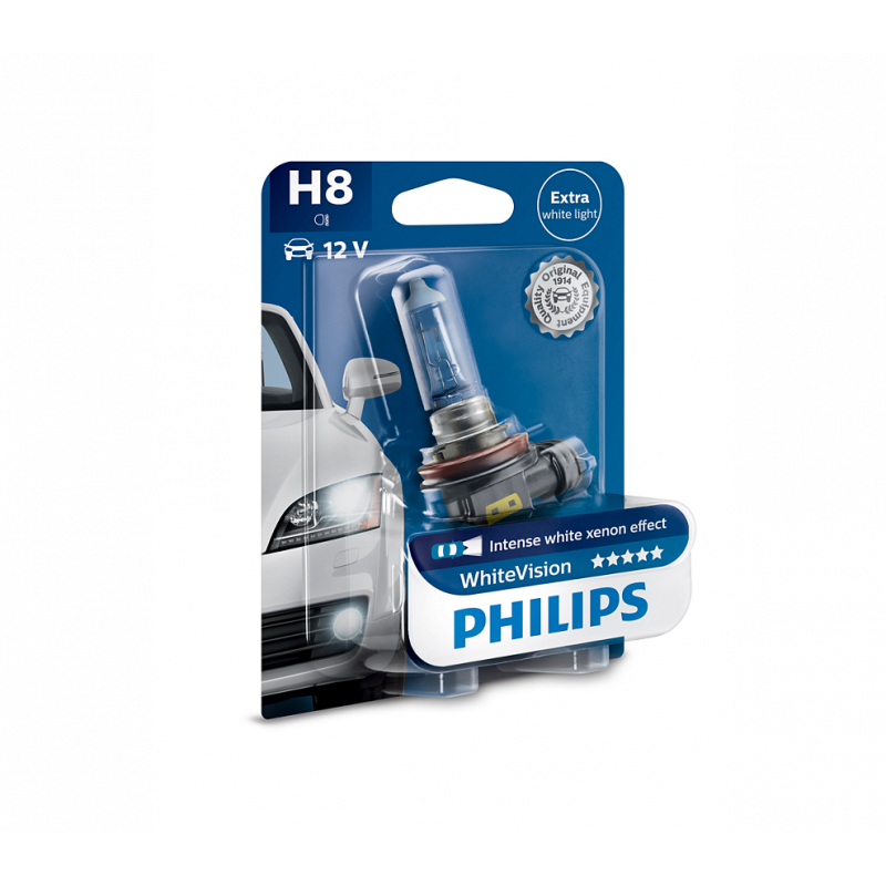 Philips WhiteVision Xenon Effect strålkastarlampor H8 Philips Halogen H8 Lampa WhiteVision
