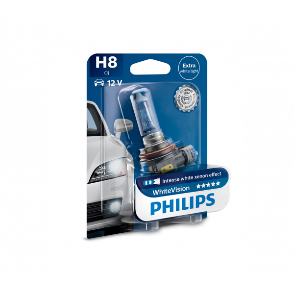 Philips WhiteVision Xenon Effect strålkastarlampor H8 Philips WhiteVision Xenon Effect strålkastarlampor H8