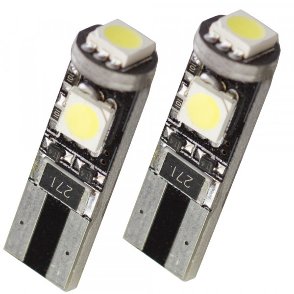 Led diod lampa T10 W5W 3st 5050 SMD Canbus Xenonvit 2-pack Led diod lampa T10 W5W 3st 5050 SMD Canbus Xenonvit 2-pack